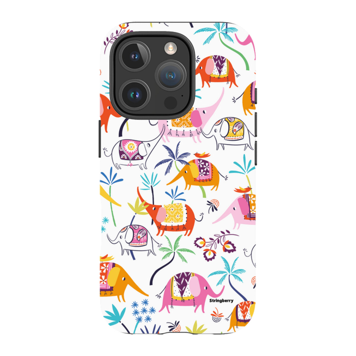 iPhone MagSafe Tough Case -  Elephants and Trees By Ali Brookes