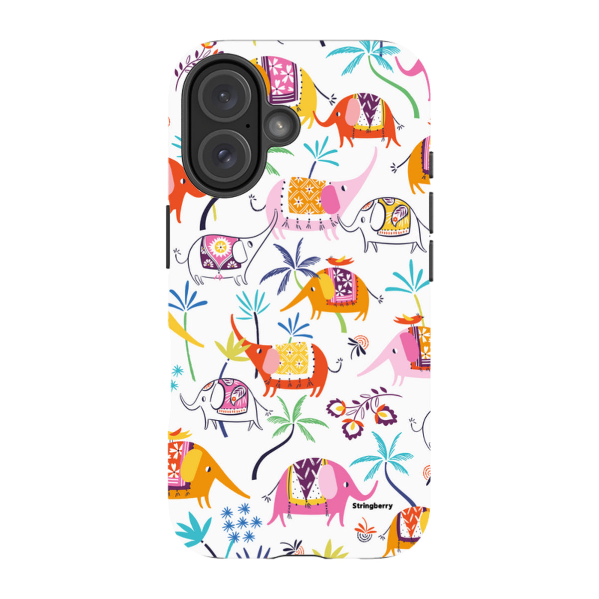 iPhone MagSafe Tough Case -  Elephants and Trees By Ali Brookes
