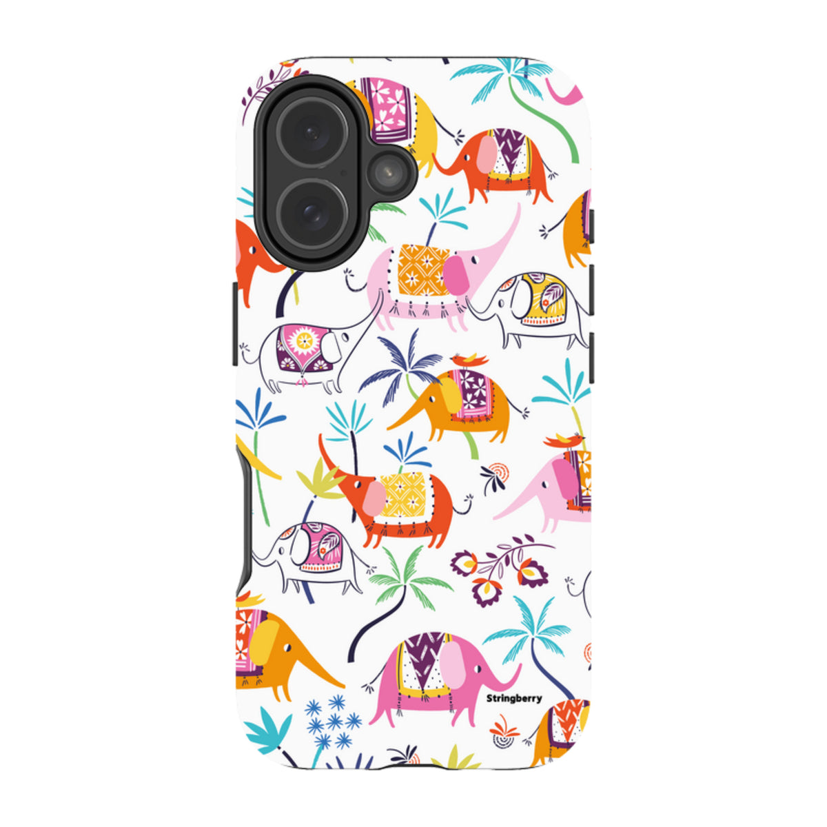 iPhone MagSafe Tough Case -  Elephants and Trees By Ali Brookes