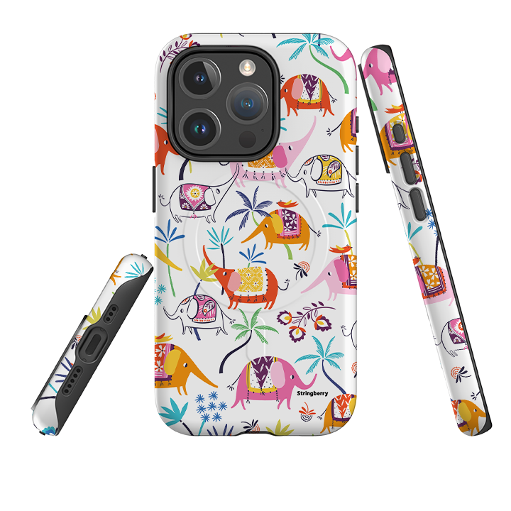 iPhone MagSafe Tough Case -  Elephants and Trees By Ali Brookes