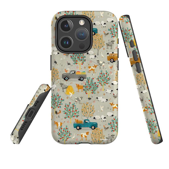 iPhone MagSafe Tough Case -  Farm Life Grey By Katherine Quinn