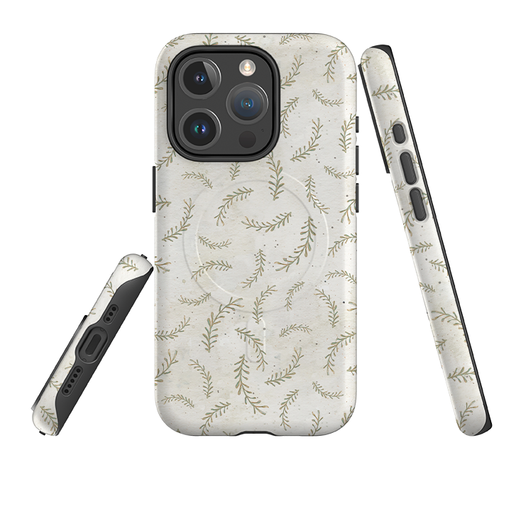 iPhone MagSafe Tough Case – Federn Grau von Katherine Quinn