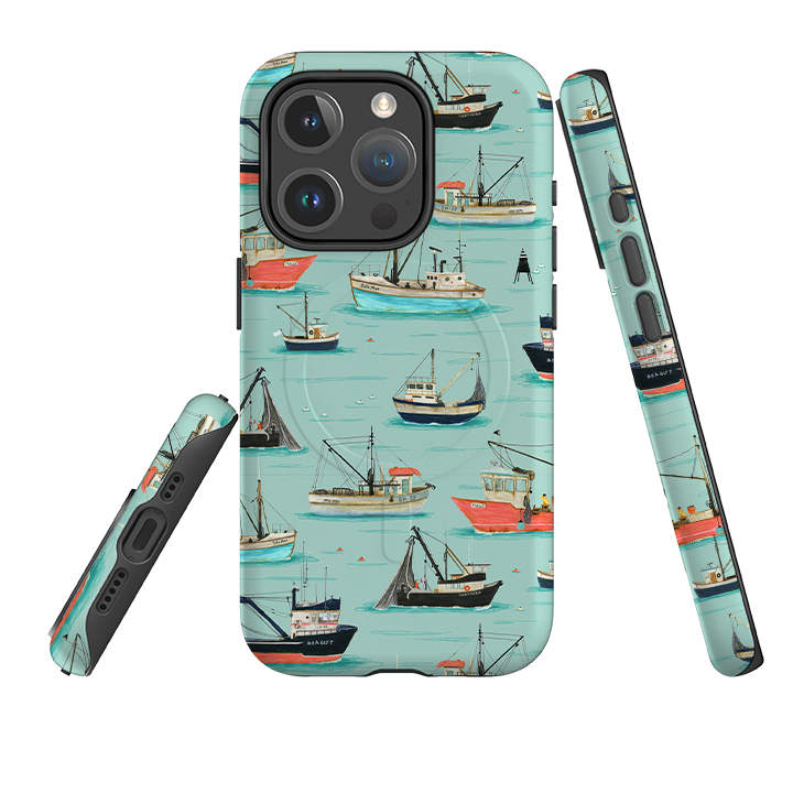 iPhone MagSafe Tough Case - Fishing Boats By Katherine Quinn