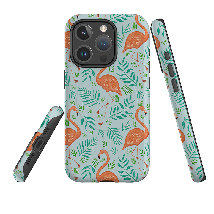 iPhone MagSafe Tough Case -  Flamingo Pattern By Catherine Rowe