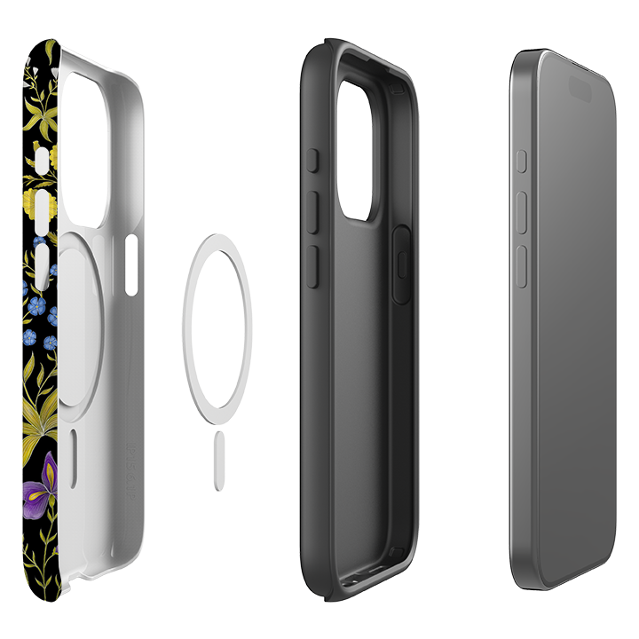iPhone MagSafe Tough Case - Fleurs Black By Catherine Rowe