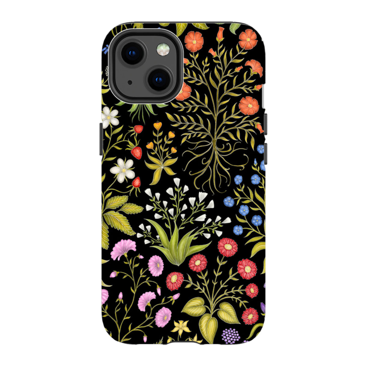 iPhone MagSafe Tough Case - Fleurs Black By Catherine Rowe