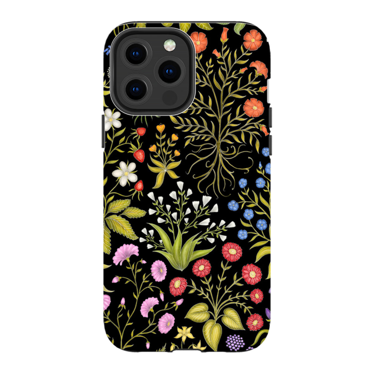 iPhone MagSafe Tough Case - Fleurs Black By Catherine Rowe