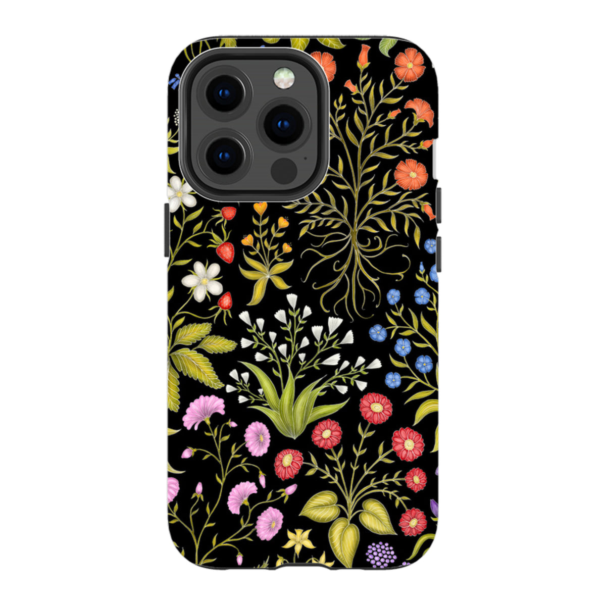 iPhone MagSafe Tough Case - Fleurs Black By Catherine Rowe