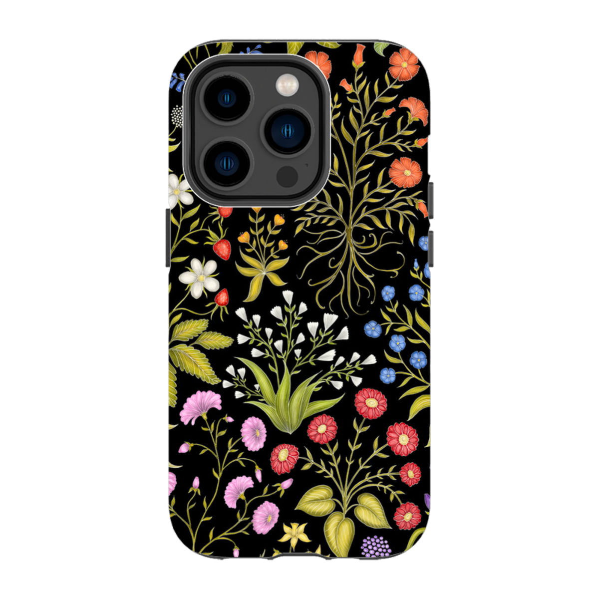 iPhone MagSafe Tough Case - Fleurs Black By Catherine Rowe
