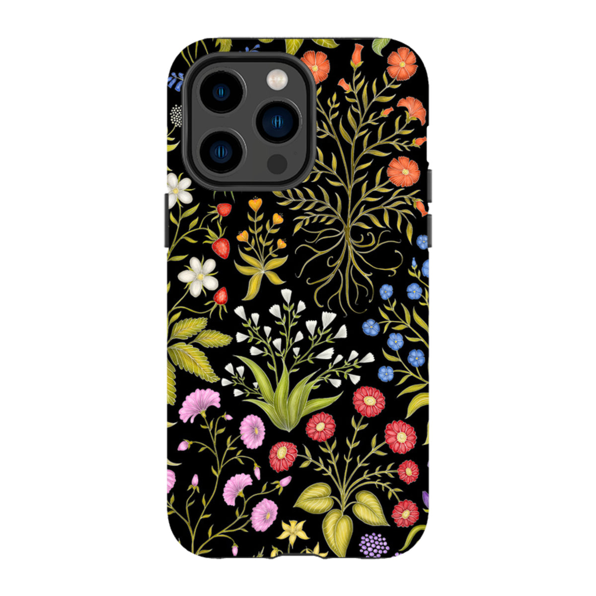 iPhone MagSafe Tough Case - Fleurs Black By Catherine Rowe