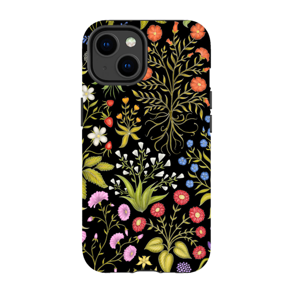 iPhone MagSafe Tough Case - Fleurs Black By Catherine Rowe