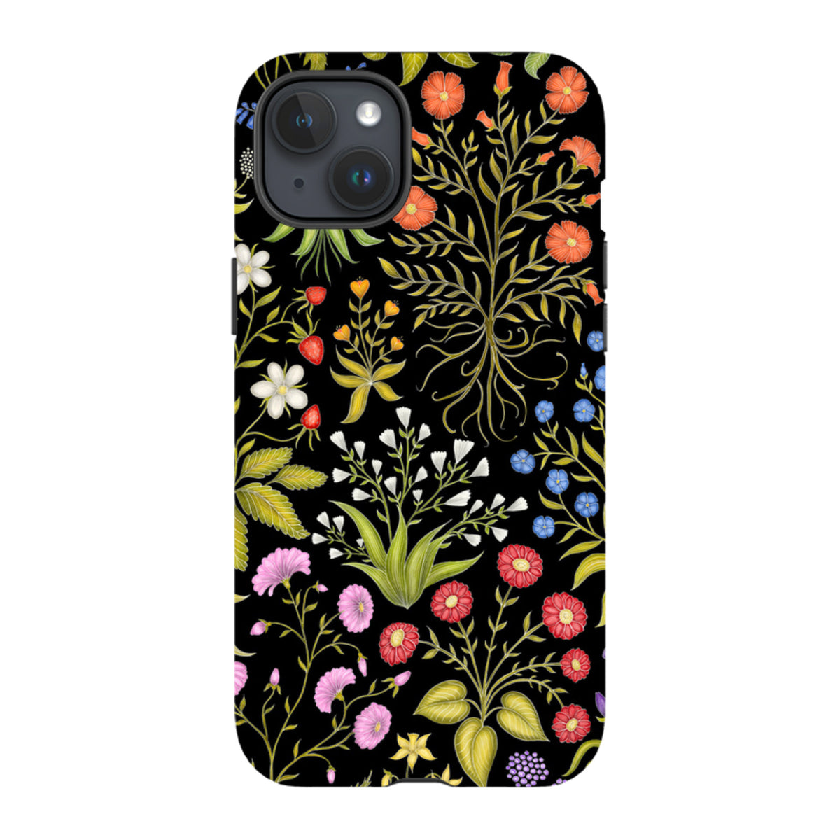 iPhone MagSafe Tough Case - Fleurs Black By Catherine Rowe