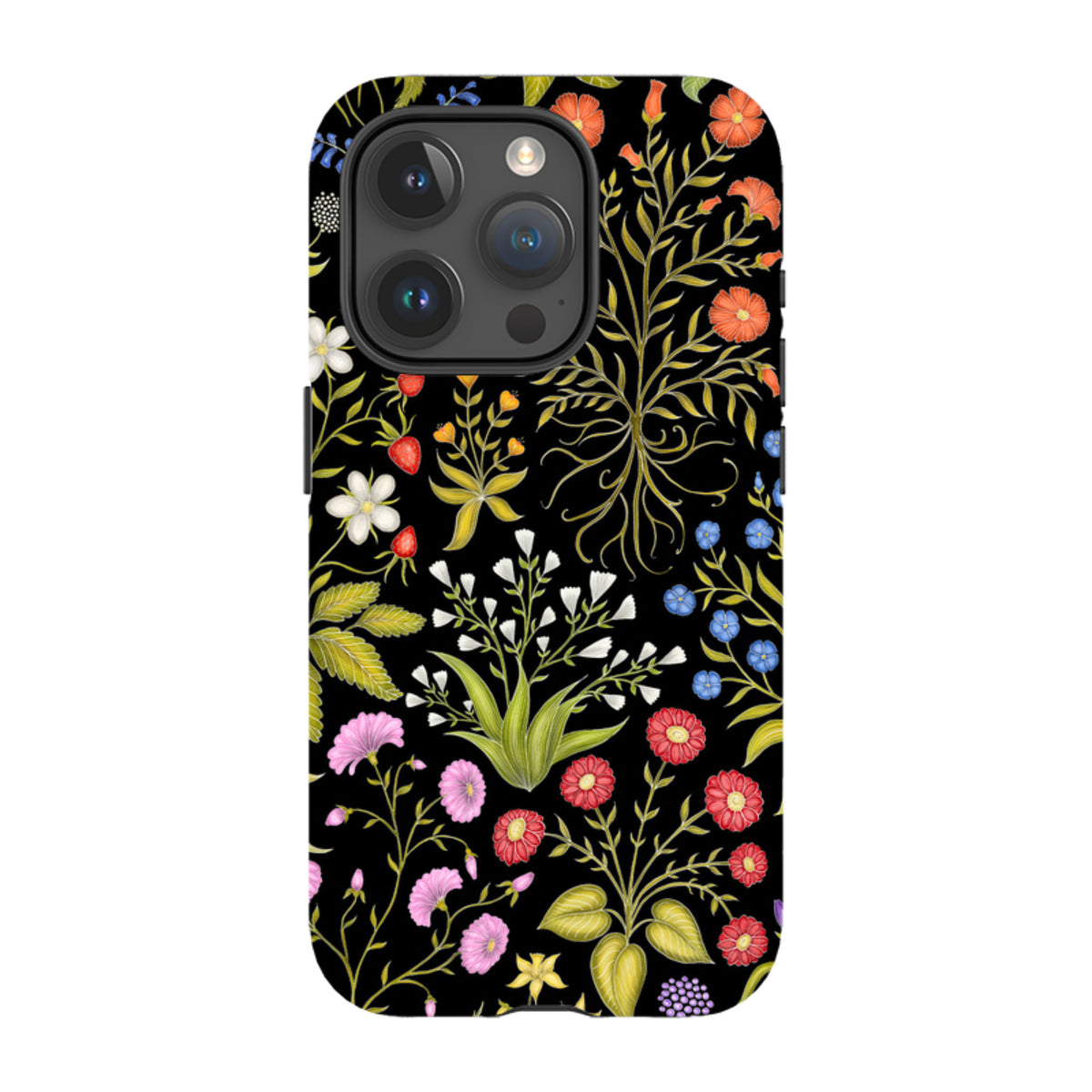 iPhone MagSafe Tough Case - Fleurs Black By Catherine Rowe