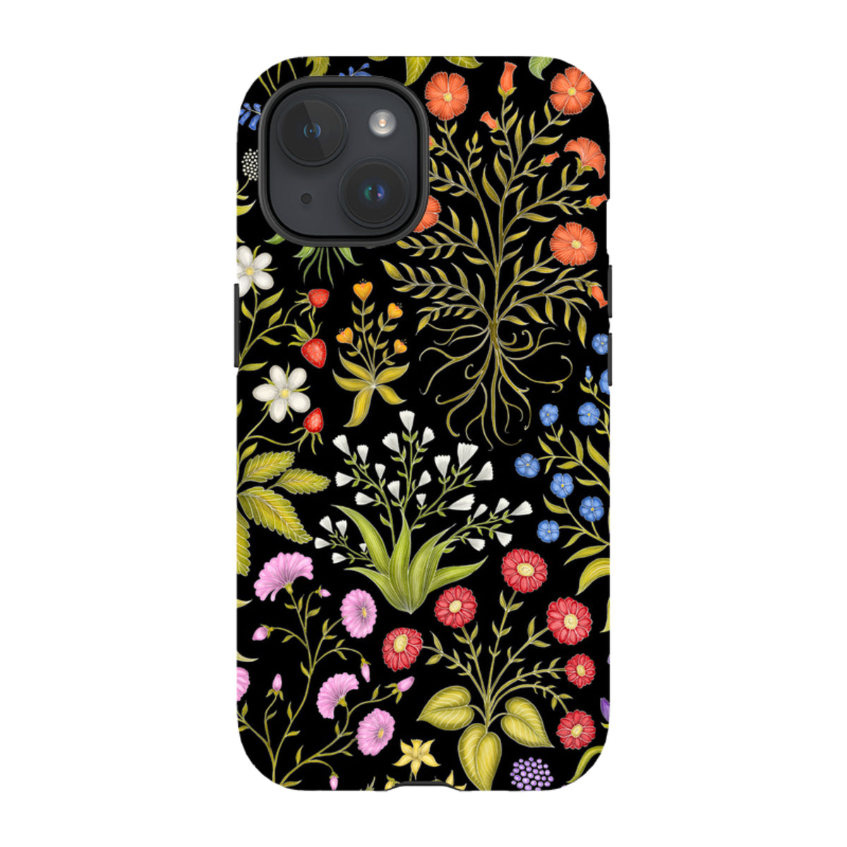 iPhone MagSafe Tough Case - Fleurs Black By Catherine Rowe