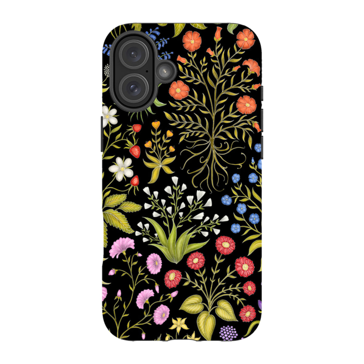 iPhone MagSafe Tough Case - Fleurs Black By Catherine Rowe
