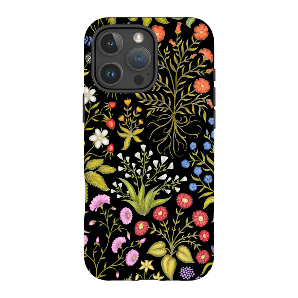 iPhone MagSafe Tough Case - Fleurs Black By Catherine Rowe