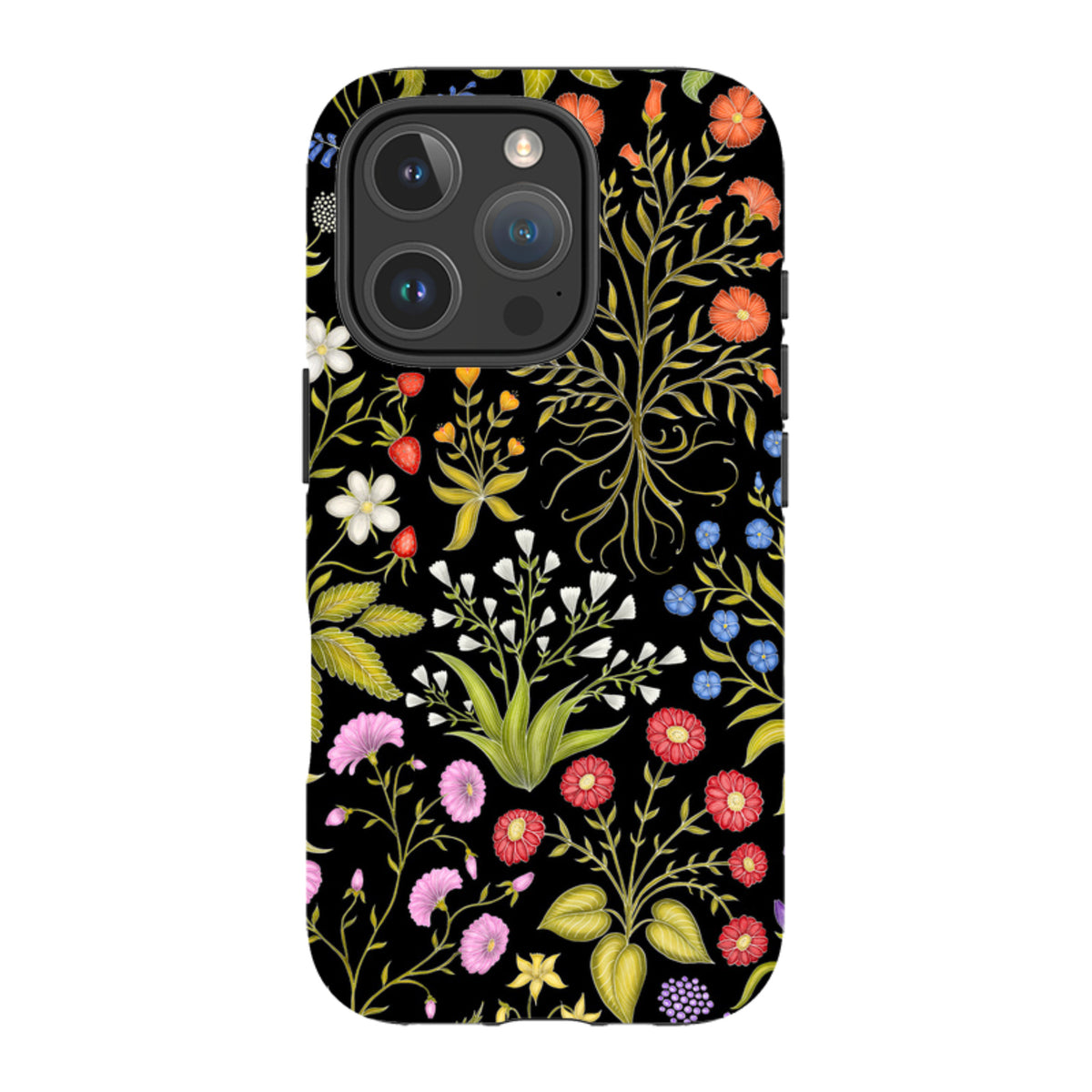 iPhone MagSafe Tough Case - Fleurs Black By Catherine Rowe