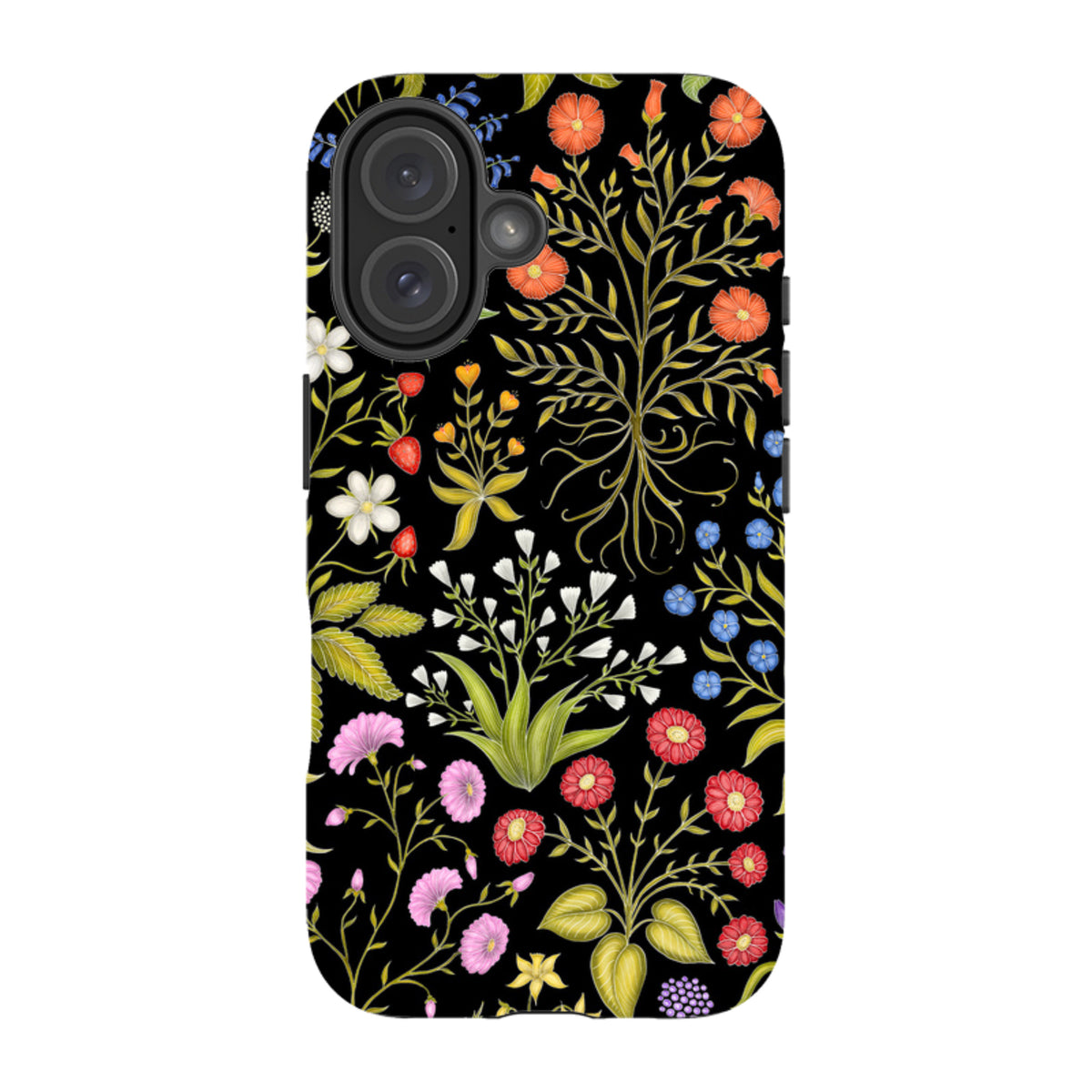 iPhone MagSafe Tough Case - Fleurs Black By Catherine Rowe