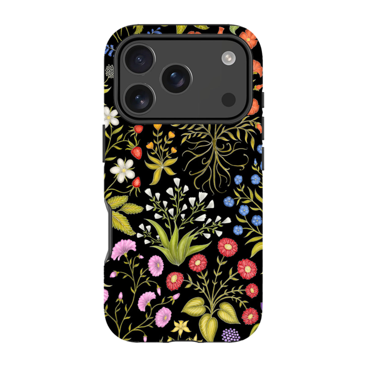 iPhone MagSafe Tough Case - Fleurs Black By Catherine Rowe