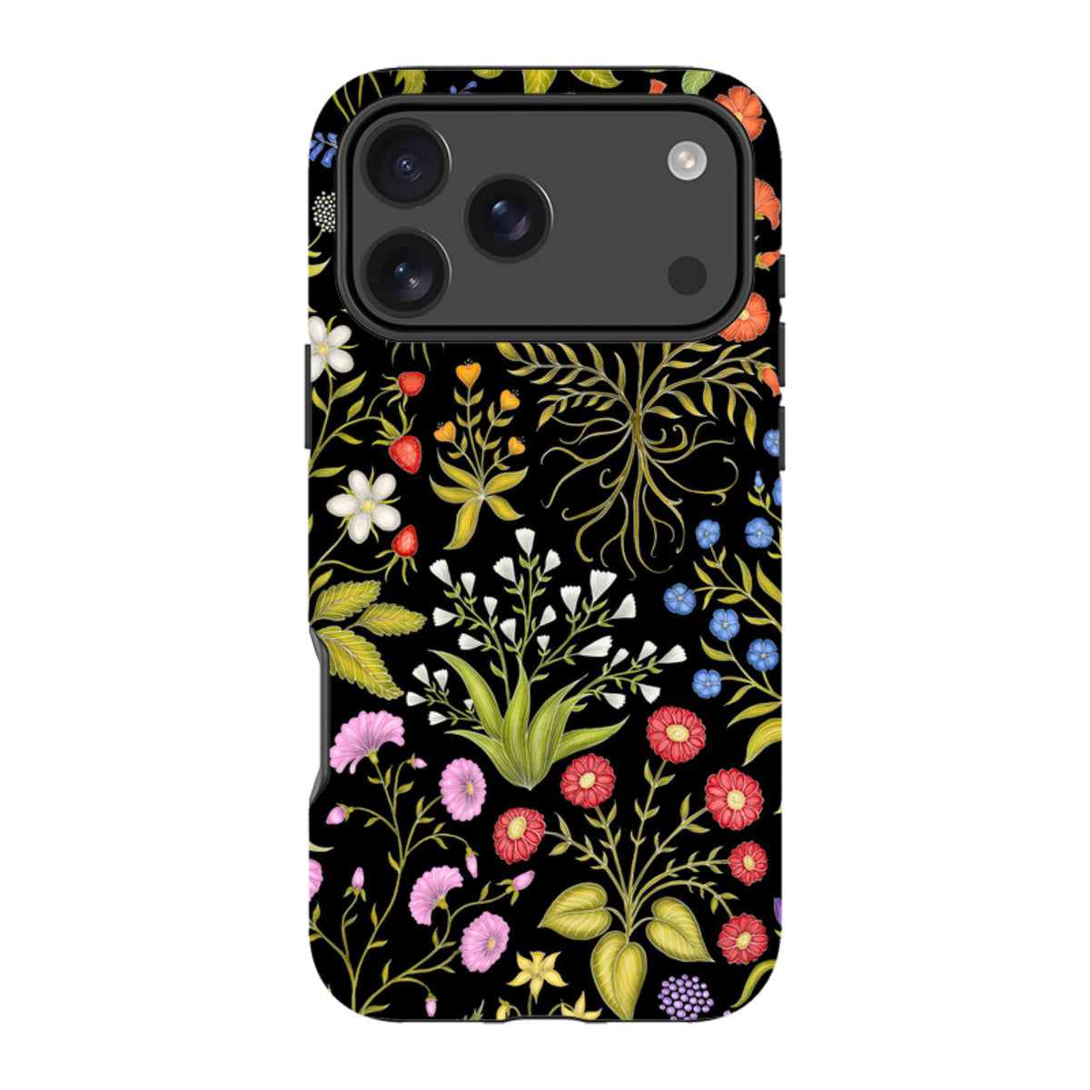 iPhone MagSafe Tough Case - Fleurs Black By Catherine Rowe