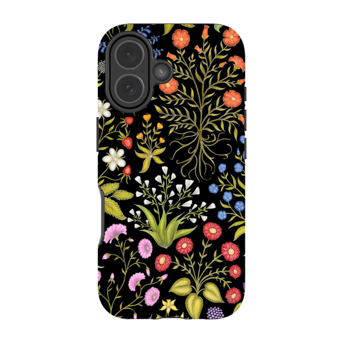 iPhone MagSafe Tough Case - Fleurs Black By Catherine Rowe