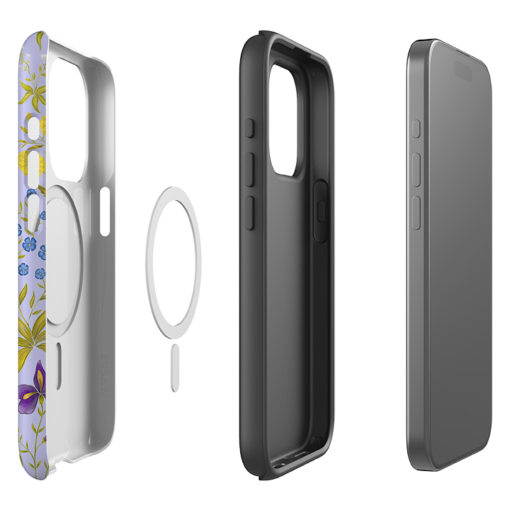 iPhone MagSafe Tough Case - Fleurs Blue By Catherine Rowe