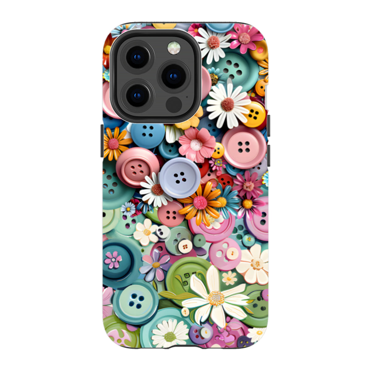 iPhone MagSafe Tough Case - Floral Buttons