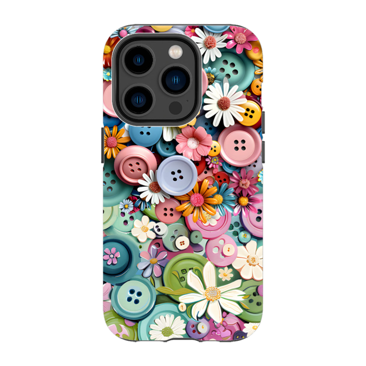 iPhone MagSafe Tough Case - Floral Buttons