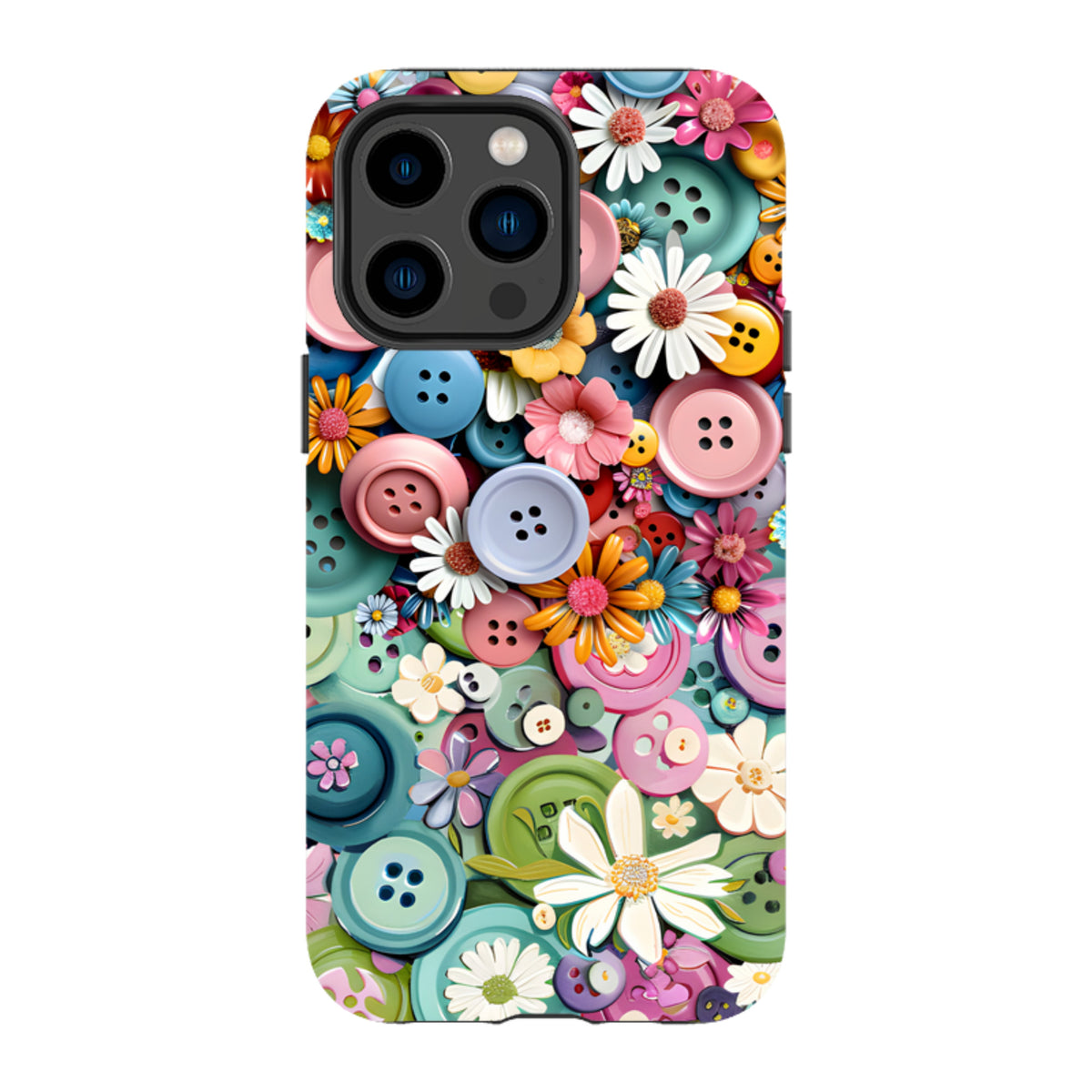iPhone MagSafe Tough Case - Floral Buttons