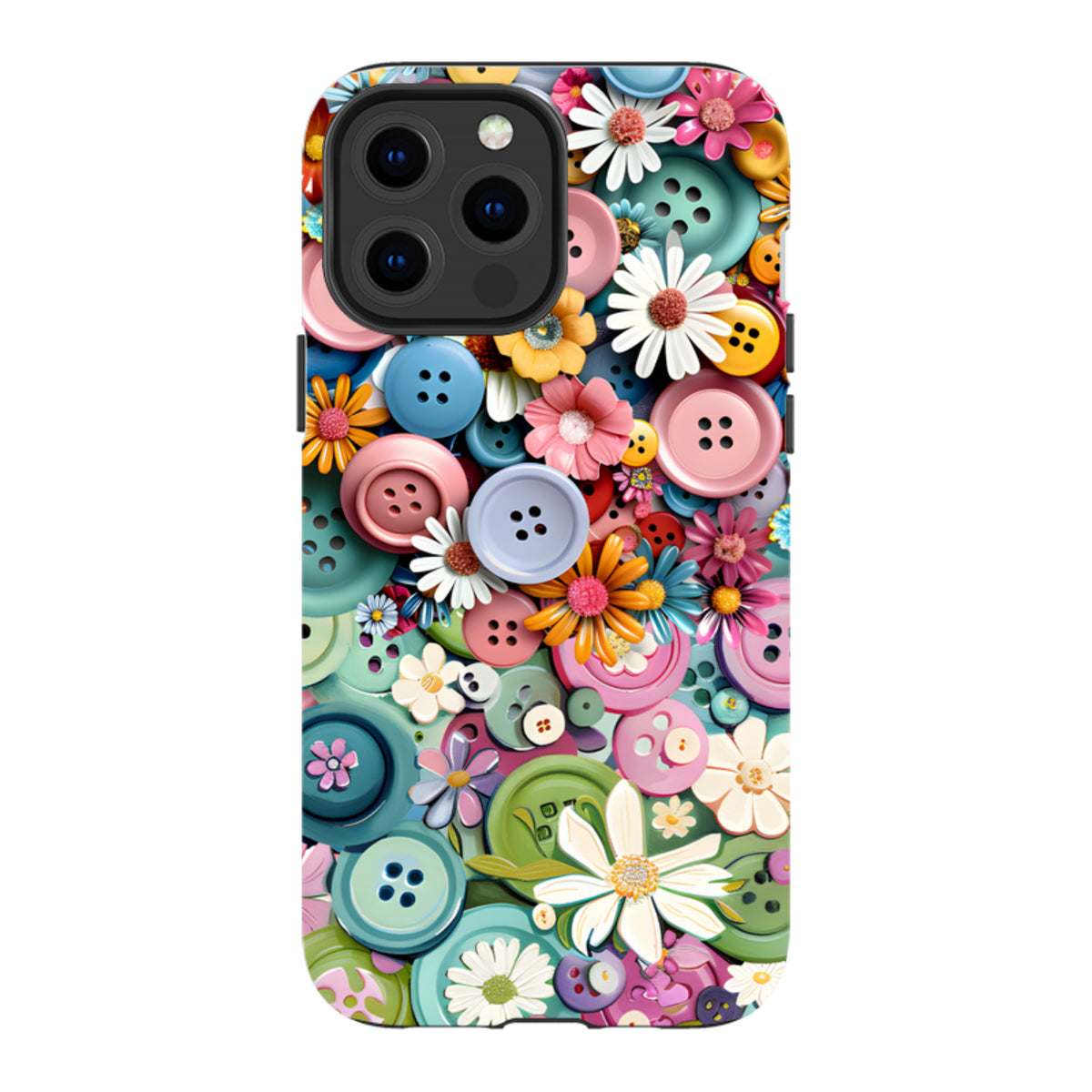 iPhone MagSafe Tough Case - Floral Buttons