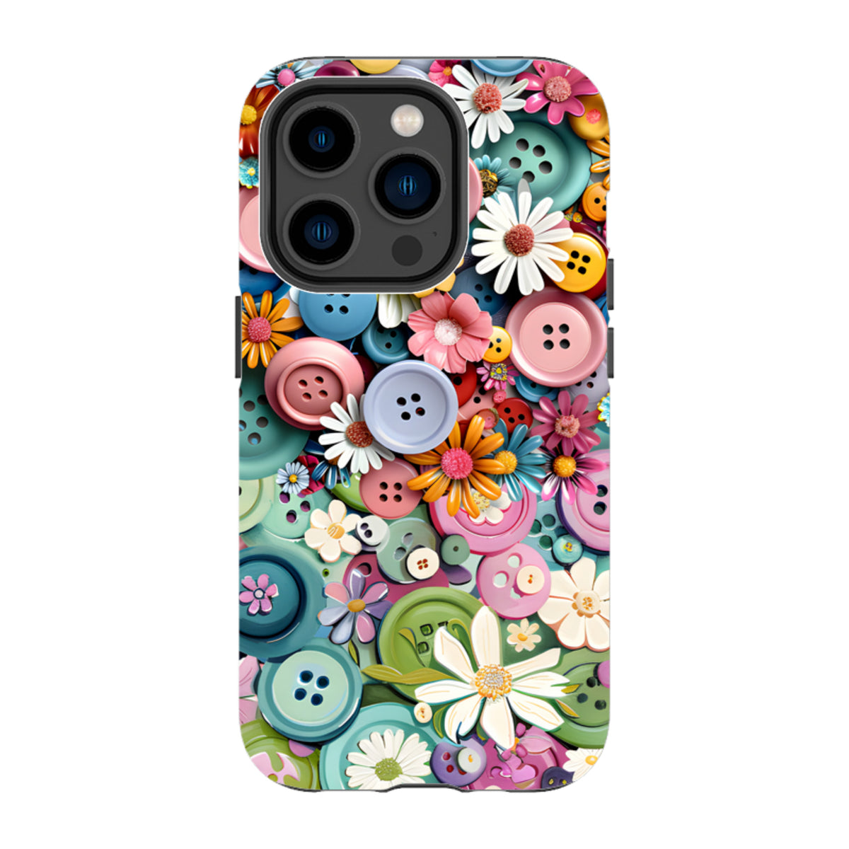 iPhone MagSafe Tough Case - Floral Buttons