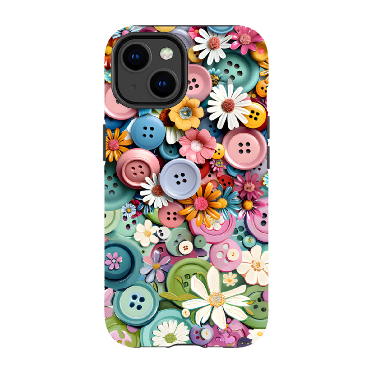 iPhone MagSafe Tough Case - Floral Buttons