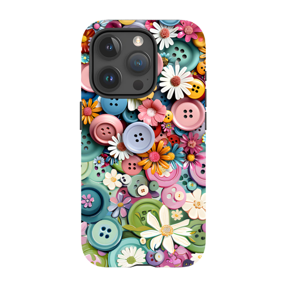iPhone MagSafe Tough Case - Floral Buttons