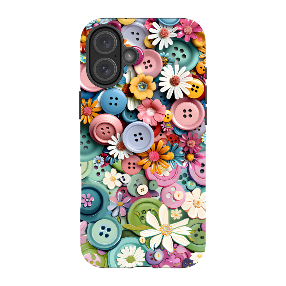 iPhone MagSafe Tough Case - Floral Buttons