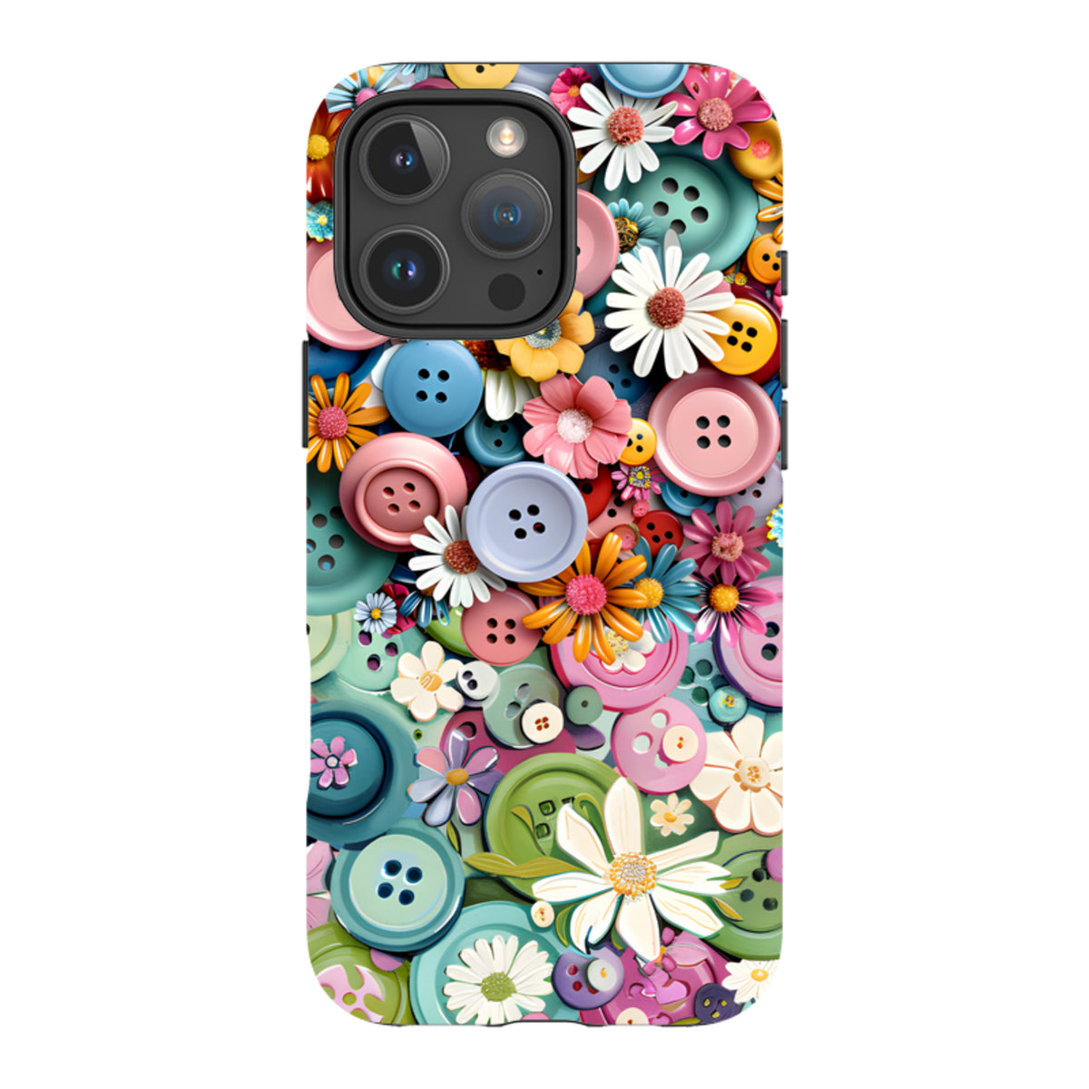 iPhone MagSafe Tough Case - Floral Buttons