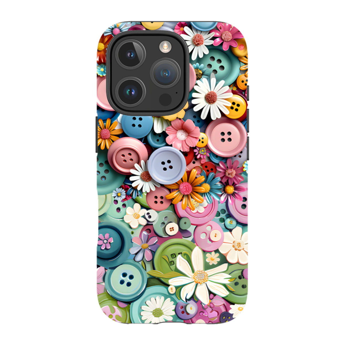 iPhone MagSafe Tough Case - Floral Buttons