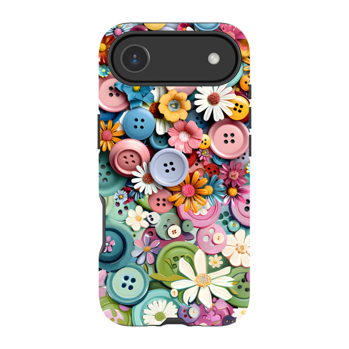 iPhone MagSafe Tough Case - Floral Buttons