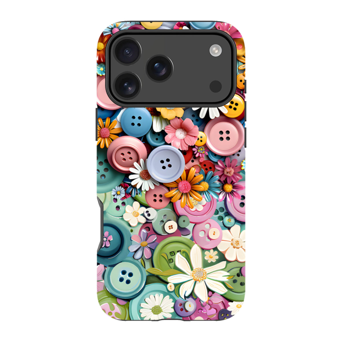iPhone MagSafe Tough Case - Floral Buttons