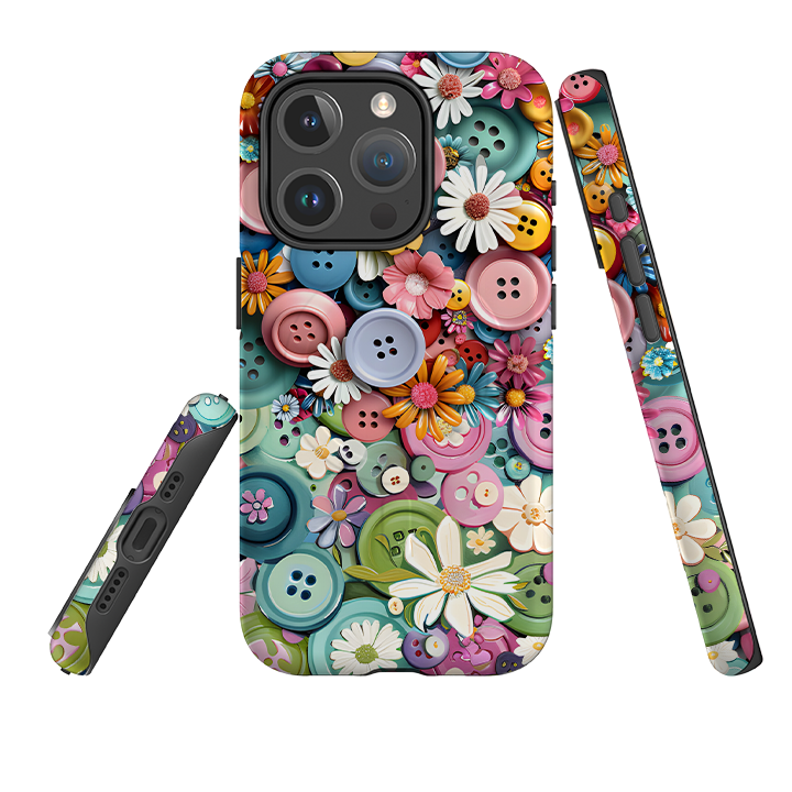 iPhone MagSafe Tough Case - Floral Buttons