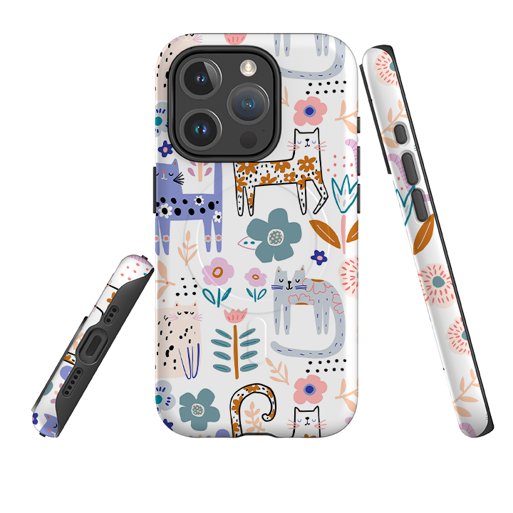 iPhone MagSafe Tough Case -  Floral Cats
