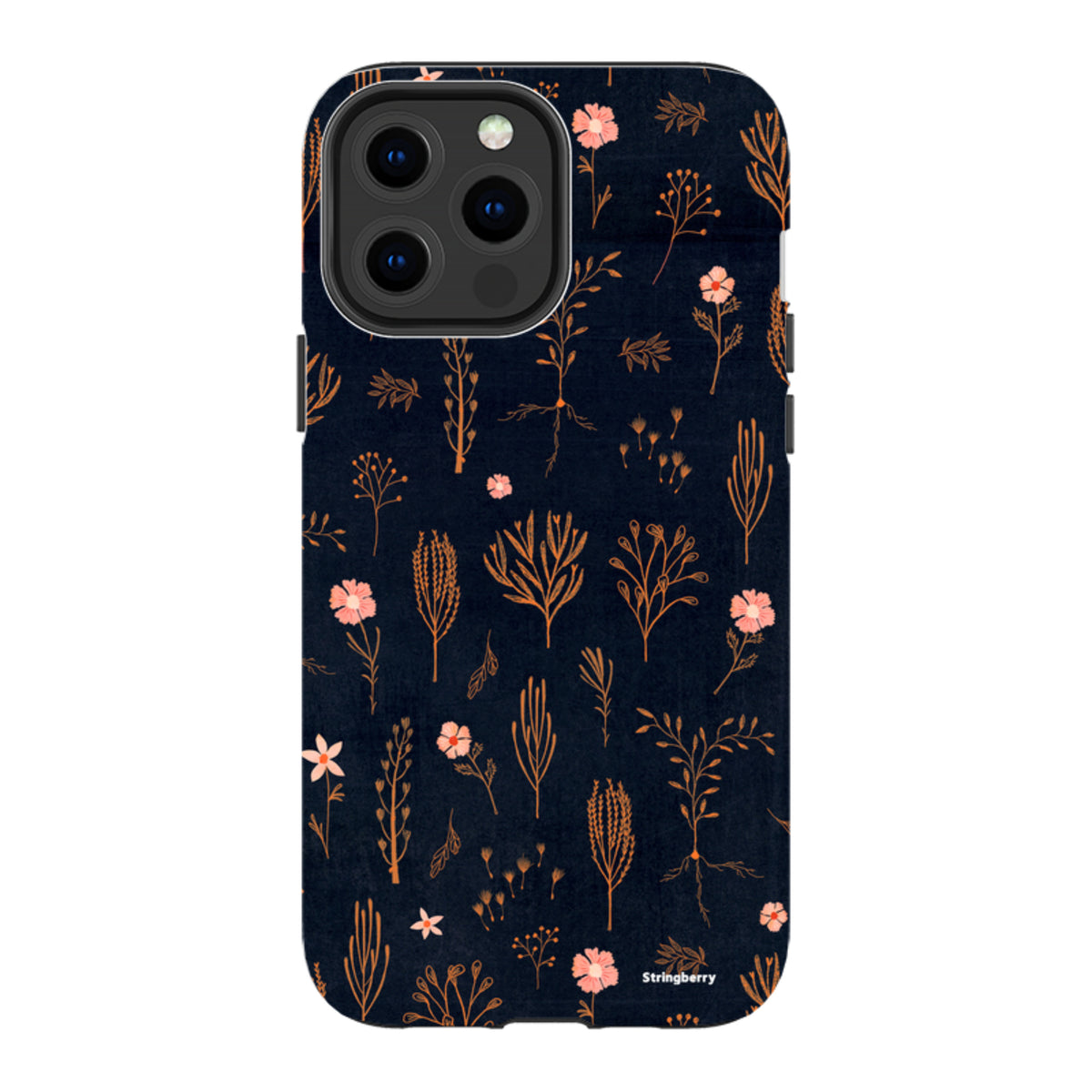 iPhone MagSafe Tough Case - Floral Light Orange and Pink By Katherine Quinn