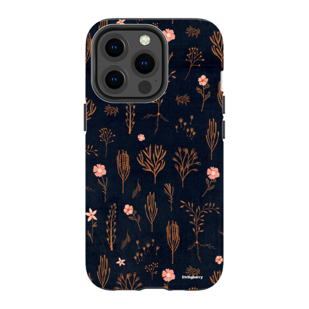 iPhone MagSafe Tough Case - Floral Light Orange and Pink By Katherine Quinn