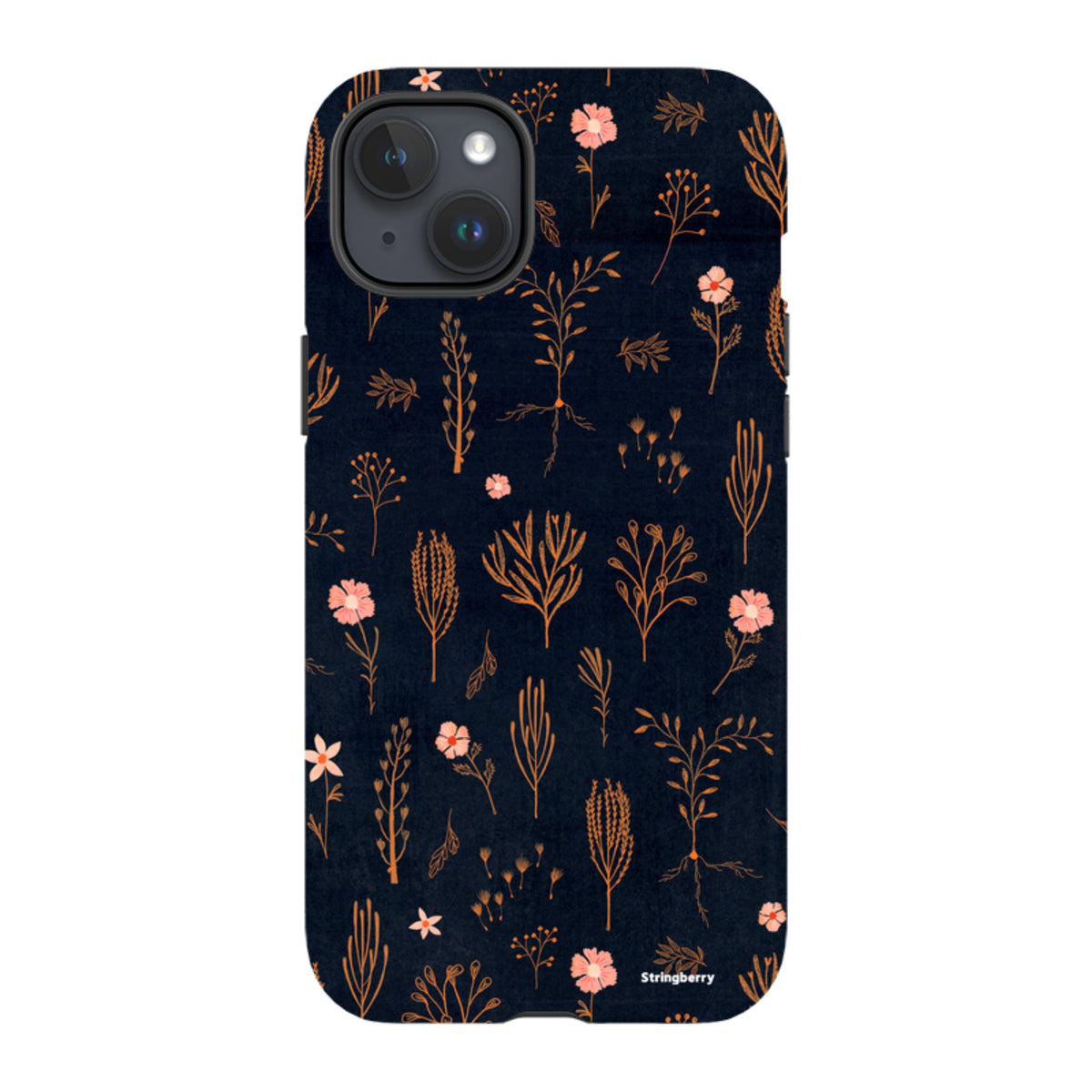 iPhone MagSafe Tough Case - Floral Light Orange and Pink By Katherine Quinn