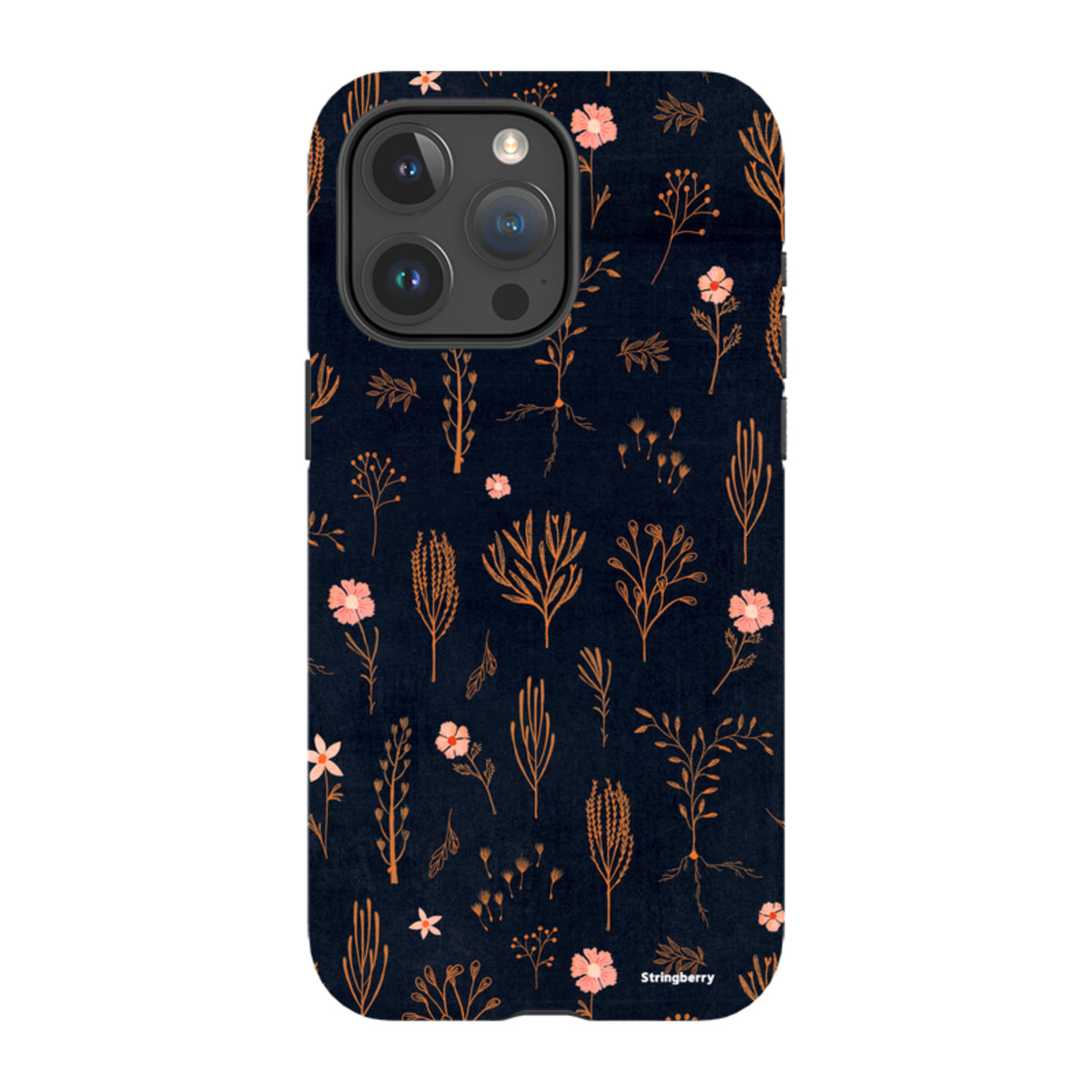 iPhone MagSafe Tough Case - Floral Light Orange and Pink By Katherine Quinn
