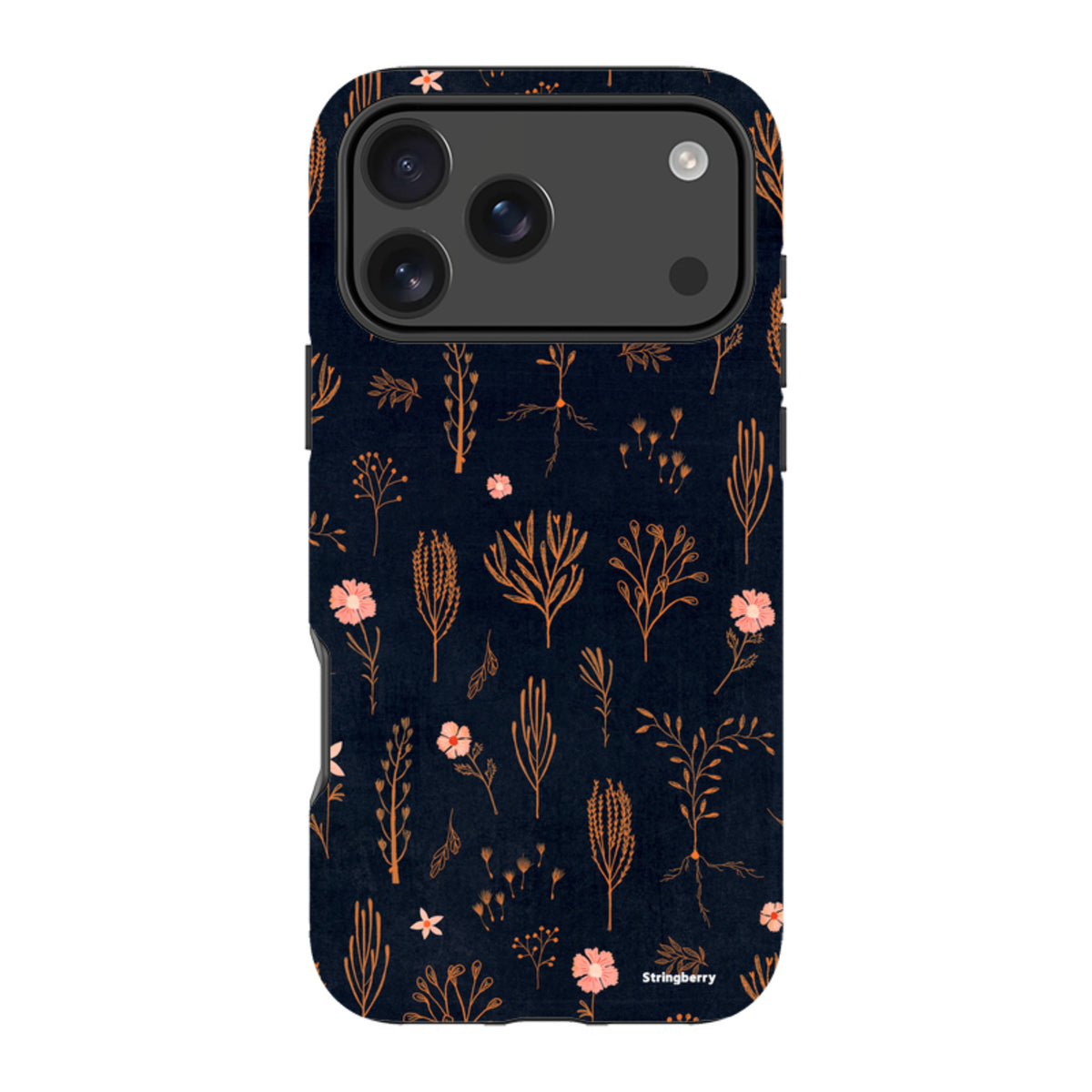 iPhone MagSafe Tough Case - Floral Light Orange and Pink By Katherine Quinn