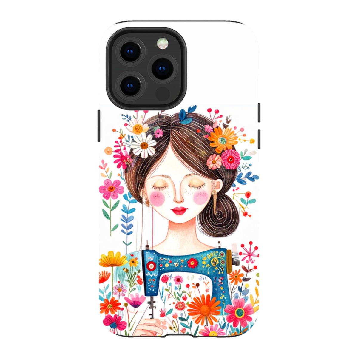 iPhone MagSafe Tough Case - Floral Sewing Lady