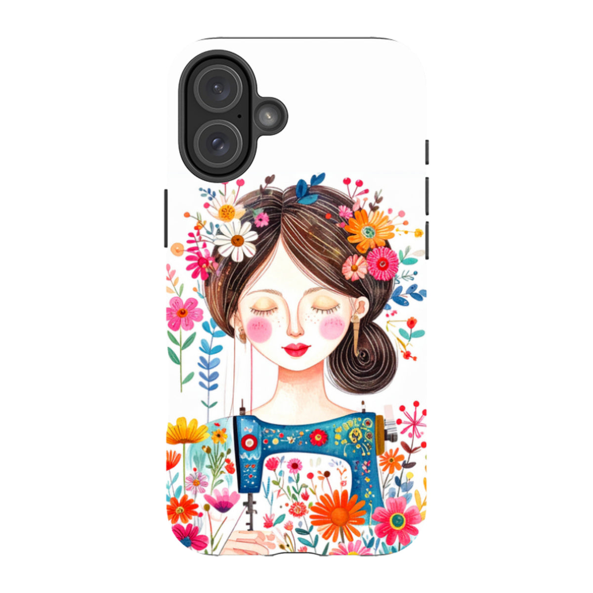 iPhone MagSafe Tough Case - Floral Sewing Lady