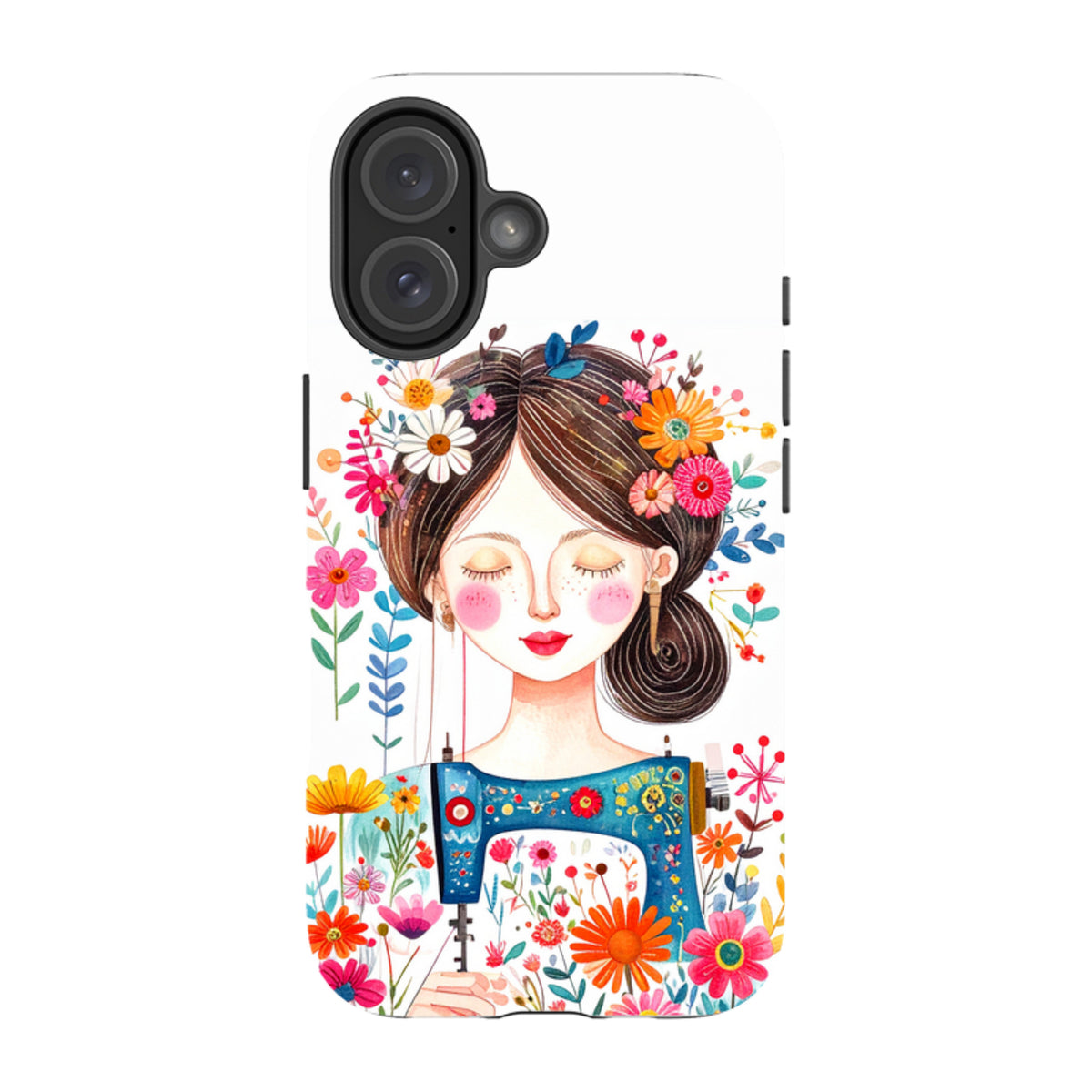 iPhone MagSafe Tough Case - Floral Sewing Lady