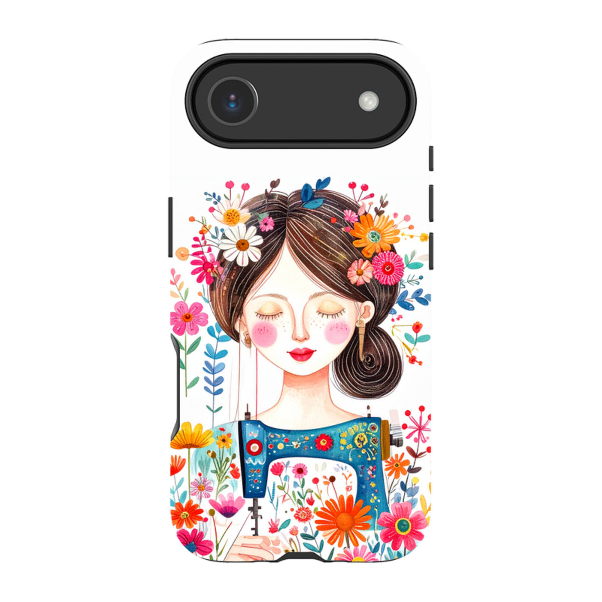 iPhone MagSafe Tough Case - Floral Sewing Lady