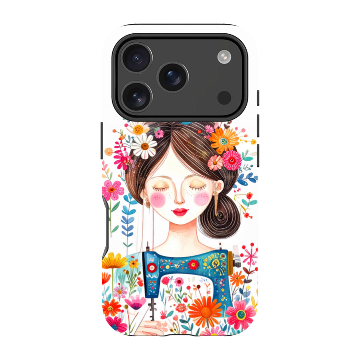 iPhone MagSafe Tough Case - Floral Sewing Lady